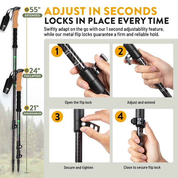 Carbon fiber hiking fashion poles